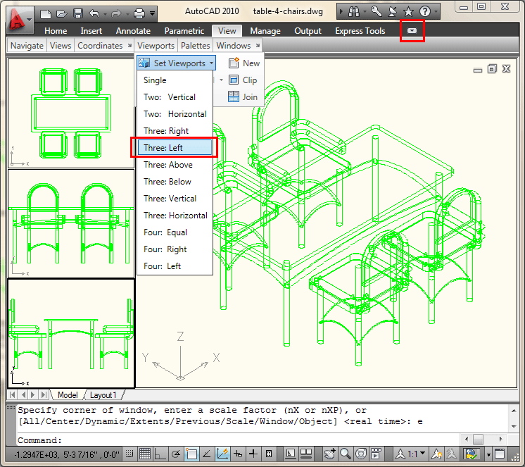 Tiled Viewports in AutoCAD 2010